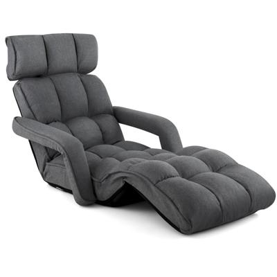 Ligstoel Opvouwbare Slaapbank met 6 Verstelbare Posities 72 x 61 x 46,5 cm Donkergrijs