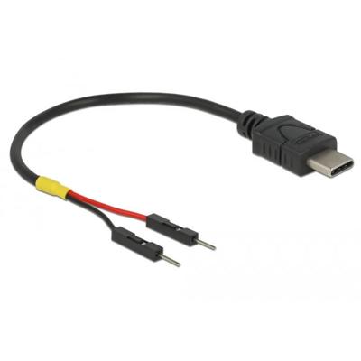 Delock USB-C-kabel USB-C stekker, Pinconnector 2-polig (male) 0.10 m Zwart 85418