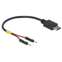 Delock USB-C-kabel USB-C stekker, Pinconnector 2-polig (male) 0.10 m Zwart 85418