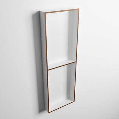 MONDIAZ EASY Nis 149,5x29,5cm in solid surface kleur Rust | Talc. 2 vakken geschikt voor in- of opbouw
