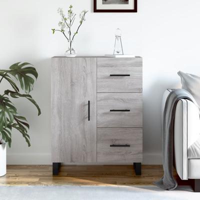 Dressoir 69,5x34x90 cm bewerkt hout grijs sonoma eikenkleurig