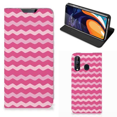 Samsung Galaxy A60 | Hoesje met Magneet | Waves Pink