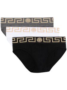 Versace slip à imprimé Greca - Noir