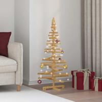 VidaXL Houten kerstboom met standaard bruin 120 cm massief grenenhout