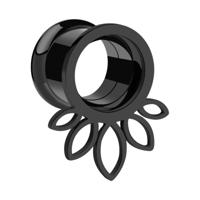 Black Double Flared Tunnel Chirurgisch staal 316L Tunnels & Plugs - thumbnail