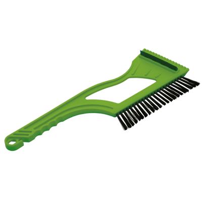 IJskrabber 2 in 1 - met rubberen trekker en borstel - raamkrabber - groen - kunststof - 12 x 40 cm IJskrabber 2 in 1 - met rubberen trekker en borstel - raamkrabber - groen - kunststof - 12 x 40 cm