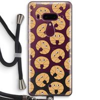 Croissant: HTC U12+ Transparant Hoesje met koord