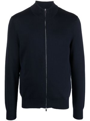 Malo sweat zippé à manches longues - Bleu