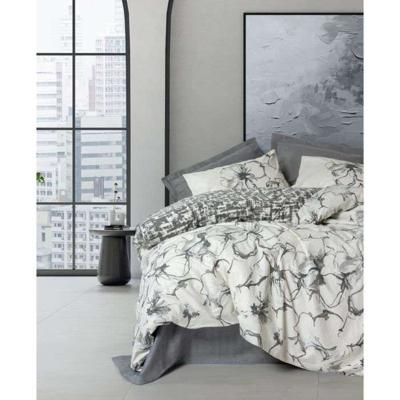 Beddengoedset - 1 dekbedovertrek 220 x 240 cm + 2 kussenslopen 60 x 60 cm - 100% katoen - Antraciet