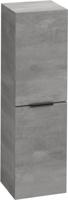 Saqu Lima halfhoge kast met mat zwarte greep 35x32x120cm beton grijs