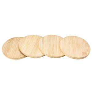 Glazenonderzetters - 4x stuks - bamboe - hout - 10 cm