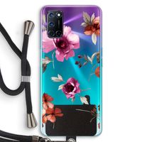 Geschilderde bloemen: Oppo A72 Transparant Hoesje met koord