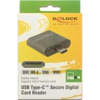 DeLOCK 91498 geheugenkaartlezer USB 3.2 Gen 1 (3.1 Gen 1) Type-C Zwart - thumbnail