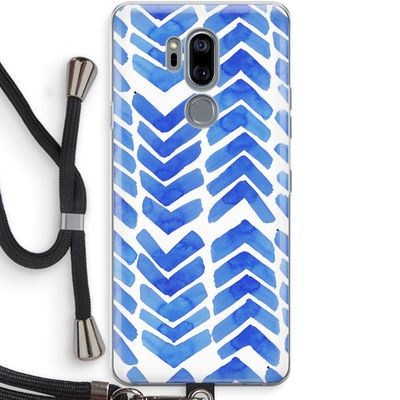 Blauwe pijlen: LG G7 Thinq Transparant Hoesje met koord
