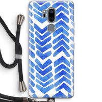 Blauwe pijlen: LG G7 Thinq Transparant Hoesje met koord