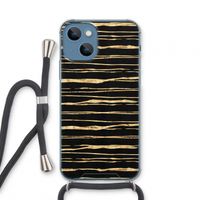 Gouden strepen: iPhone 13 mini Transparant Hoesje met koord Gouden strepen: iPhone 13 mini Transparant Hoesje met koord