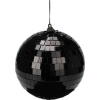 Christmas Decoration disco kerstbal - 1x st - zwart - 12 cm - kunststof - Kerstbal