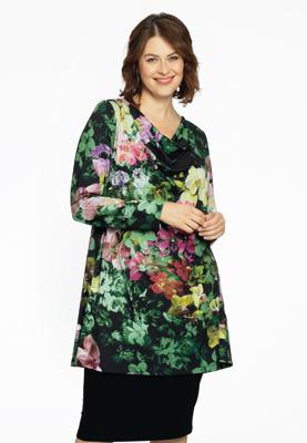 Yoek Tuniek wide bottom waterval ORCHIDEE | Zwart | Maat 38/40