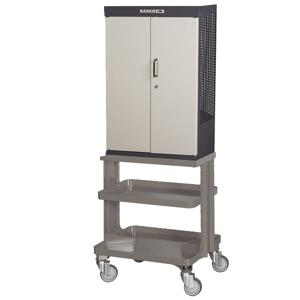 Bahco Gereedschapskast op wielen met 2 deuren | zwart | 1605 mm x 450 mm x 625 mm - 1495CD60WBK