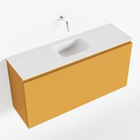 Toiletmeubel Mondiaz Olan | 100 cm | Meubelkleur Ocher | Lex wastafel Talc Midden | Zonder kraangat