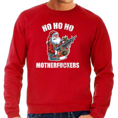 Foute kersttrui - Hohoho motherfuckers - rood - heren - kerst sweater