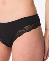 140 Dames Brazilian Rib Met Kant Zwart (zwart)