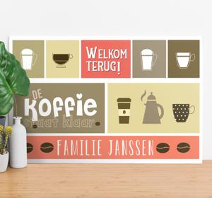 Welkom terug koffie canvas schilderij