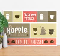 Welkom terug koffie canvas schilderij