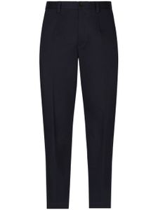 Dolce & Gabbana logo-tag cotton-blend tapered trousers - Bleu