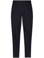 Dolce & Gabbana logo-tag cotton-blend tapered trousers - Bleu - thumbnail