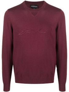 Emporio Armani pull en maille fine - Rouge