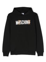 Moschino Kids logo-print cotton hoodie - Noir