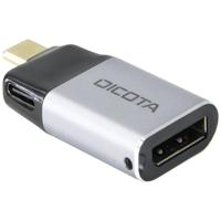 Dicota D32046 USB-C / DisplayPort Adapter [1x USB-C stekker - 1x DisplayPort bus] Zilver 8K UHD, Met laadbus - thumbnail