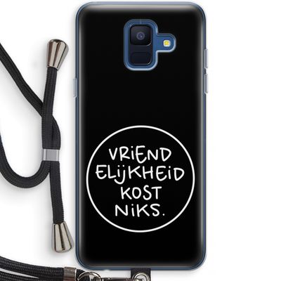 Vriendelijkheid: Samsung Galaxy A6 (2018) Transparant Hoesje met koord