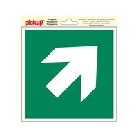 Sticker Vluchtweg pijl schuin - 200x200 mm.