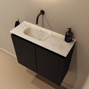 Toiletmeubel Mondiaz Ture Dlux | 60 cm | Meubelkleur Urban | Eden wastafel Ostra Links | Zonder kraangat