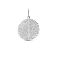 Gepersonaliseerde vingerafdrukken bedel - Stainless steel - Zilver - 18 mm - 2 vingerafdrukken