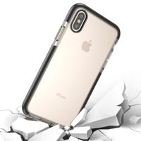 iPhone X modieus transparant schokbestendig beschermend TPU back cover Hoesje (zwart wit)