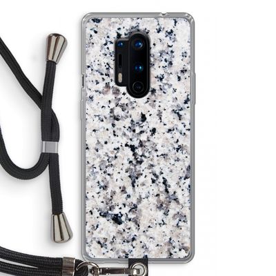 Gespikkelde marmer: OnePlus 8 Pro Transparant Hoesje met koord
