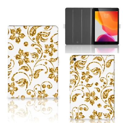 iPad 10.2 2019 | iPad 10.2 2020 | 10.2 2021 Tablet Cover Gouden Bloemen iPad 10.2 2019 | iPad 10.2 2020 | 10.2 2021 Tablet Cover Gouden Bloemen