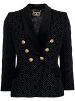 Elisabetta Franchi flocked double-breasted blazer - Noir - thumbnail