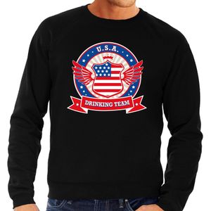 Zwarte USA drinking team sweater heren