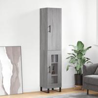 Hoge kast 34,5x34x180 cm bewerkt hout grijs sonoma eikenkleurig