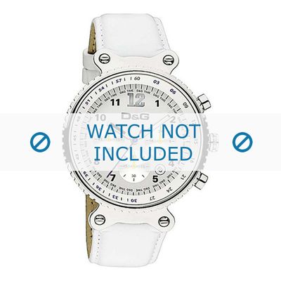 Horlogeband Dolce & Gabbana DW0305 Leder Wit 22mm