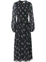 Carolina Herrera robe ceinturée à fleurs - Noir