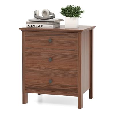 Nachtkastje met 3 Lades Nachtkast voor Boxspringbed 56 x 45 x 66 cm Walnoot