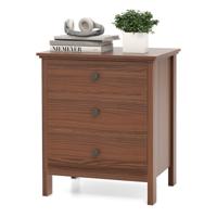 Nachtkastje met 3 Lades Nachtkast voor Boxspringbed 56 x 45 x 66 cm Walnoot