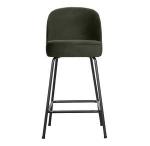 BePureHome Barstoel 'Vogue' Velvet, kleur Donkergroen (zithoogte 64cm)