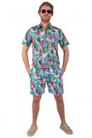 Korte Broek Hawaii Papegaaien Blauw