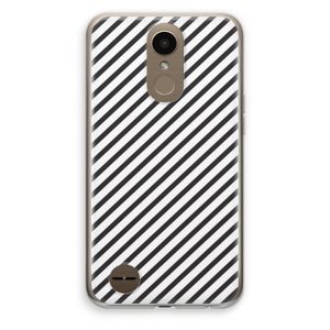 Strepen zwart-wit: LG K10 (2017) Transparant Hoesje